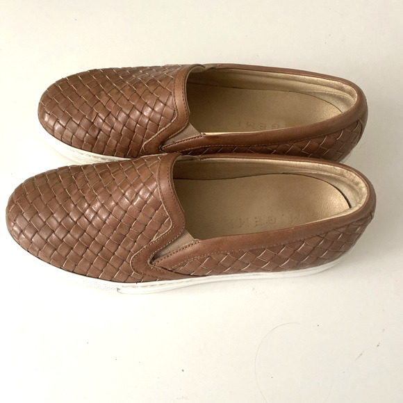 M. Gemi Cherchio Sneaker Saddle Brown Woven Leather Slip On Flat Round Toe 36 - Picture 5 of 12